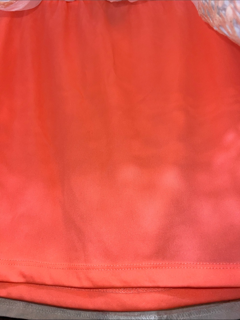 NWT Stoosh Linen Blend Mini Skirt L Coral Cream Boho Floral Sheer Lined Coastal - Picture 6 of 7